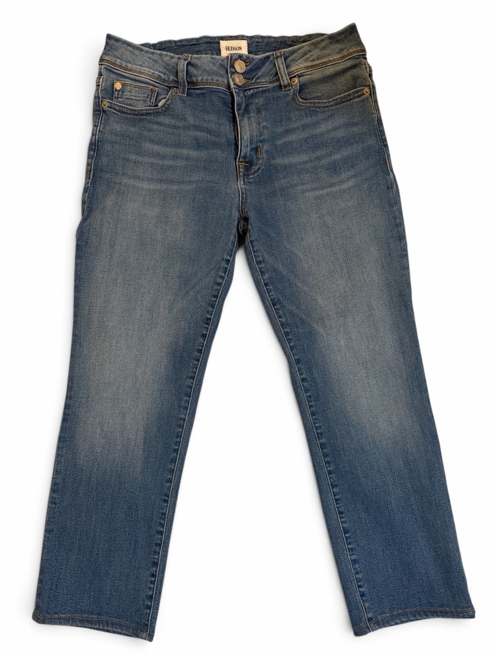 Hudson Women’s Ginny Straight Ankle Jeans in Medium Blue Sz 29